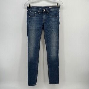 Rag & Bone Ankle Skinny Jeans Medium Wash Blue Denim Size 24